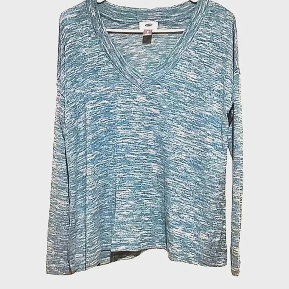 NWOT Old Navy Blue and White V-Neck Sweatshirt/Sweater - Picture 1 of 5